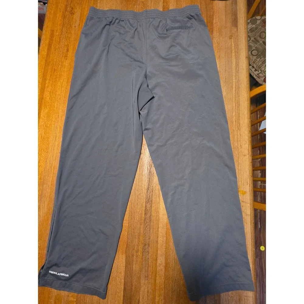 Under Armour Mens XXL Gray Straight Leg Drawstring Athletic Track Training Pants